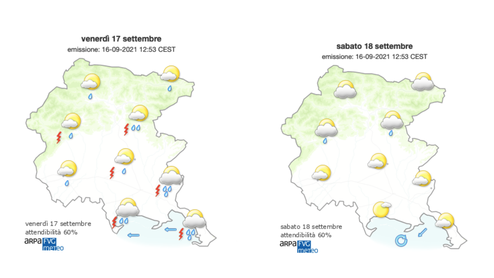 Meteo, maltempo sul Goriziano ma possibile miglioramento nel weekend